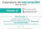Vacunación: sábado 18 de abril