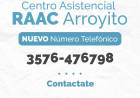 NUEVO NUMERO TELEFÓNICO DEL CENTRO ASISTENCIAL RAAC ARROYITO