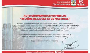 Acto conmemorativo por los “36 años de la gesta de Malvinas”