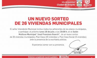 Un nuevo sorteo  de 26 nuevas viviendas municipales