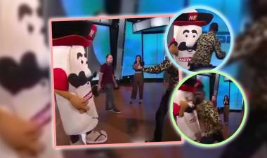 Un boxeador le fracturó la mandíbula a una "mascota" de TV