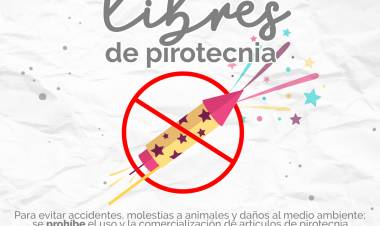 Se recuerda la prohibición del uso y comercialización de pirotecnia.