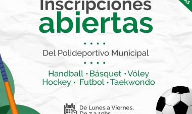 Están abiertas las inscripciones en el Polideportivo Municipal