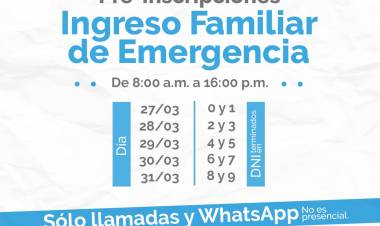 Ingreso familiar de emergencia: Preinscripciones abiertas