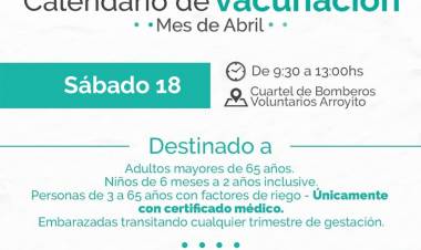 Vacunación: sábado 18 de abril