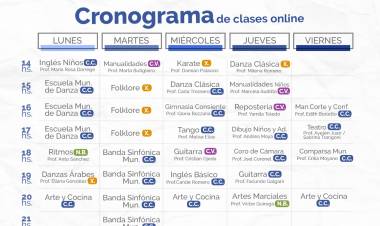 CASA DE LA CULTURA: CRONOGRAMA ACTUALIZADO DE CLASES ONLINE