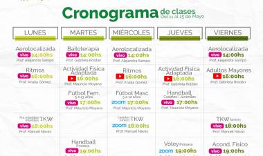 POLIDEPORTIVO MUNICIPAL: CRONOGRAMA DE CLASES ONLINE ACTUALIZADO