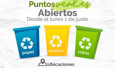 DESDE EL LUNES, REAPERTURA DE PUNTOS VERDES EN LA CIUDAD