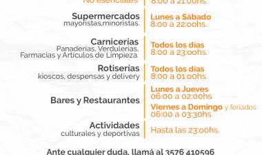 NUEVOS HORARIOS DE COMERCIO PERMITIDOS