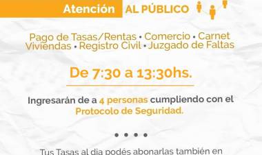 NUEVO HORARIO DE ATENCIÓN DE LA MUNICIPALIDAD