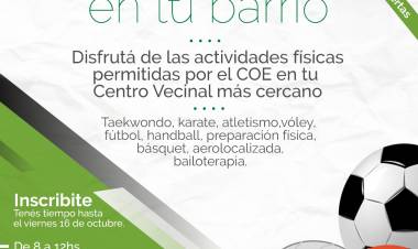 NUEVAS ACTIVIDADES MUNICIPALES: EL DEPORTE EN TU BARRIO