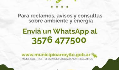 CUIDEMOS EL AMBIENTE: NUEVO NÚMERO DE TELÉFONO DEL ÁREA DE AMBIENTE