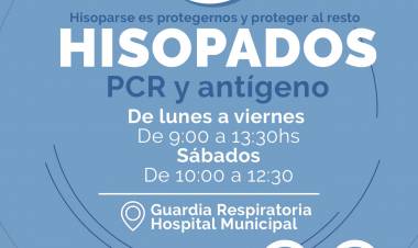 HISOPADOS PCR Y ANTÍGENOS TODOS LOS DÍAS