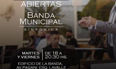 INSCRIPCIONES ABIERTAS PARA LA BANDA MUNICIPAL SINFÓNICA