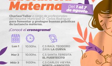 SEMANA MUNDIAL DE LA LACTANCIA MATERNA: CHARLAS GRATUITAS