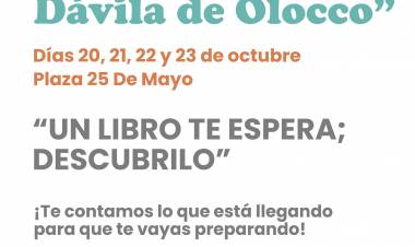 AGENDÁ: 20, 21, 22 Y 23 DE OCTUBRE XXIV EDICIÓN FERIA DEL LIBRO “INÉS DÁVILA DE OLOCCO”