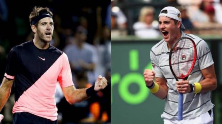 Juan Martín del Potro cayó ante John Isner y se despidió del Masters 1000 de Miami en las semifinales