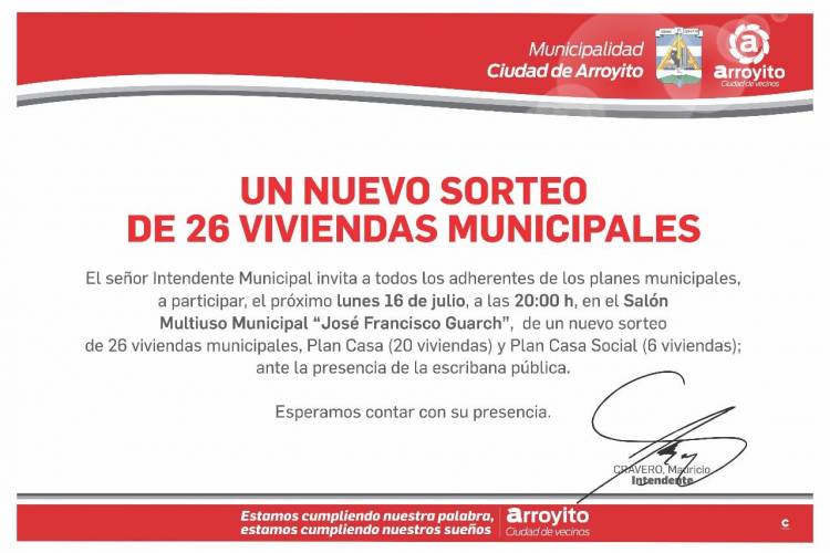 Un nuevo sorteo  de 26 nuevas viviendas municipales
