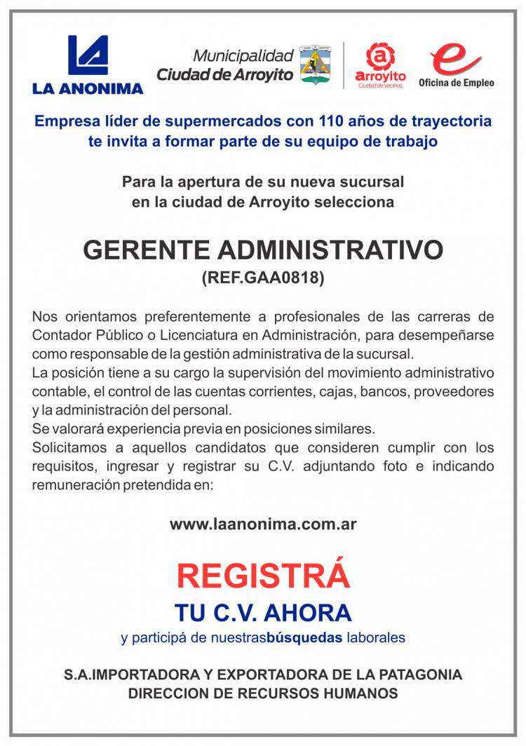 A TRAVÉS DE LA OFICINA DE EMPLEO MUNICIPAL SE SELECCIONA LOS FUTUROS PUESTOS  DE LA EMPRESA “LA ANÓNIMA”