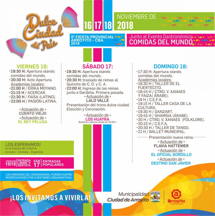 5° Edición de la Fiesta Provincial de la Dulce ciudad del País