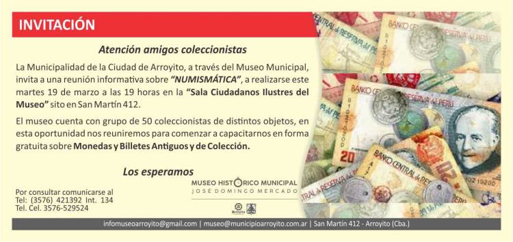 Reunión informativa sobre Numismática en el Museo Municipal 