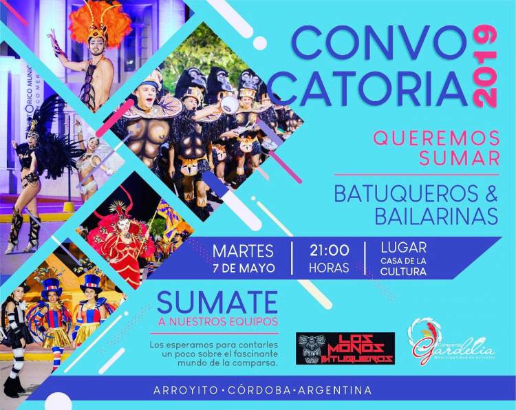 CONVOCATORIA PARA FORMAR NUEVO ELENCO DE LA COMPARSA MUNICIPAL GARDELIA