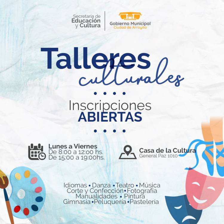 Inscripciones abiertas para los Talleres de Casa de la Cultura