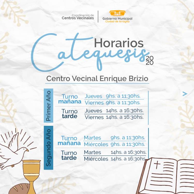 Se dictará Catequesis en los Centros Vecinales