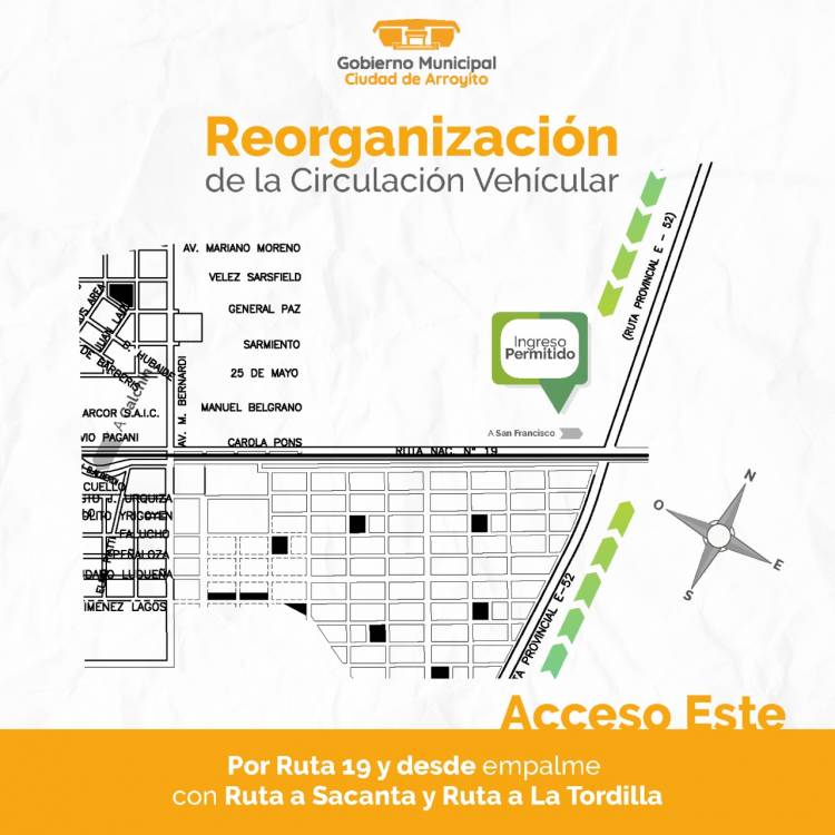 REORGANIZACIÓN DE LA CIRCULACIÓN VEHICULAR , CIERRE DE LOS ACCESOS A NUESTRA CIUDAD 