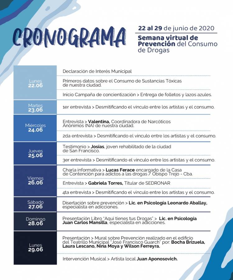 SEMANA VIRTUAL DE PREVENCIÓN DEL CONSUMO DE DROGAS