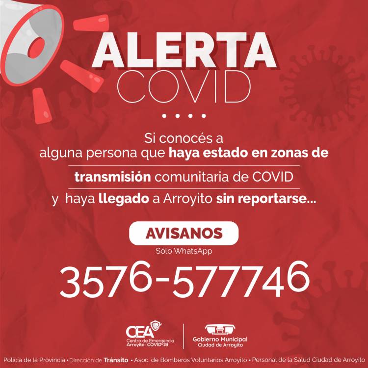 ALERTA COVID 3576-577746: NUEVO NÚMERO DE TELÉFONO PARA DAR AVISO