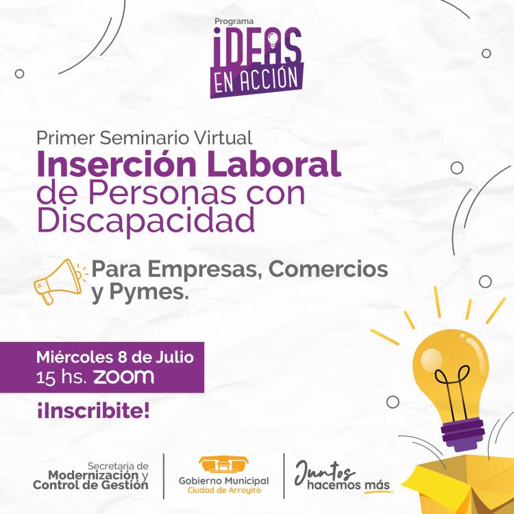 “DERRIBANDO MITOS, TRABAJANDO EN LA DIVERSIDAD” SEMINARIO VIRTUAL SOBRE INSERCIÓN LABORAL DE PERSONAS CON DISCAPACIDAD