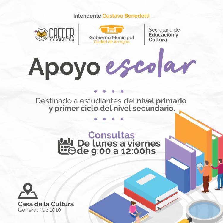 ESTÁ EN MARCHA EL PROGRAMA DE APOYO ESCOLAR DESDE LA MUNICIPALIDAD