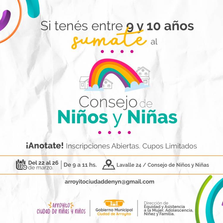 INSCRIPCIONES 2021 PARA EL CONSEJO DE NIÑOS Y NIÑAS