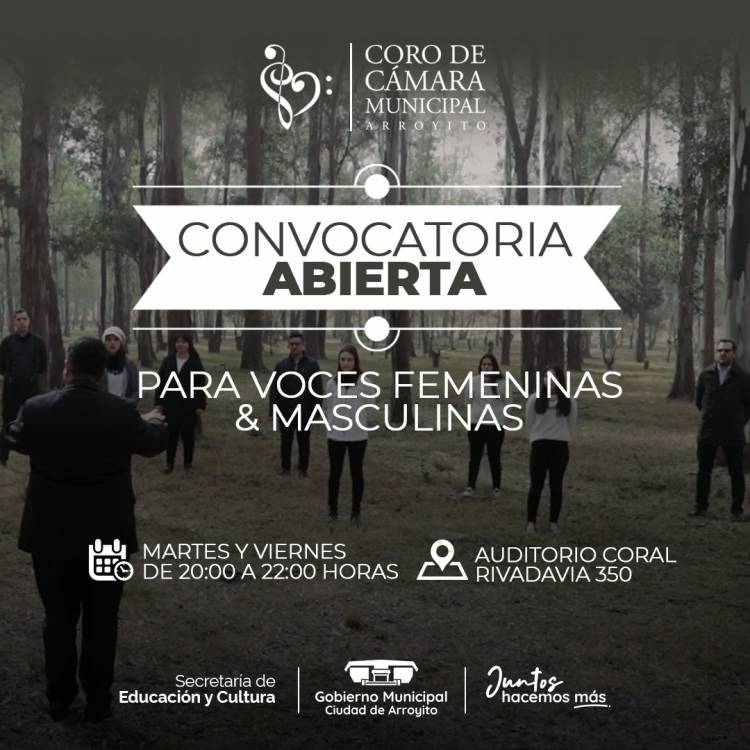 CORO DE CÁMARA MUNICIPAL: ABRE LA CONVOCATORIA PARA VOCES FEMENINAS Y MASCULINAS