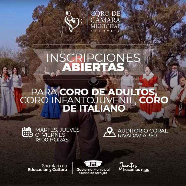 INSCRIPCIONES ABIERTAS DEL CORO MUNICIPAL