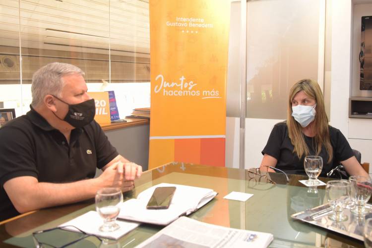 EL INTENDENTE BENEDETTI RECIBIÓ A LA JEFA DE EPIDEMIOLOGÍA DEL DPTO. SAN JUSTO