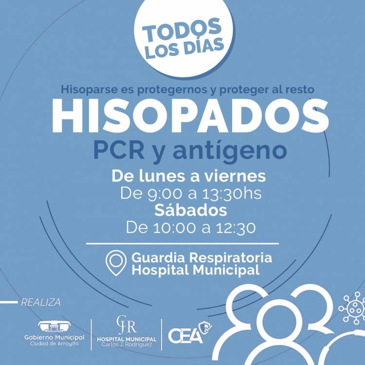 HISOPADOS PCR Y ANTÍGENOS TODOS LOS DÍAS