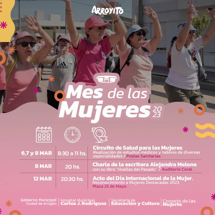 EN MARZO, ARROYITO, CELEBRARÁ EL MES DE LAS MUJERES