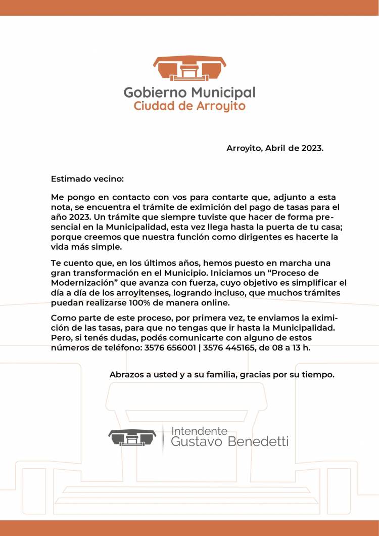 EL MUNICIPIO DE ARROYITO FACILITA TRÁMITES PARA ADULTOS MAYORES A TRAVÉS DEL PROCESO DE MODERNIZACIÓN 