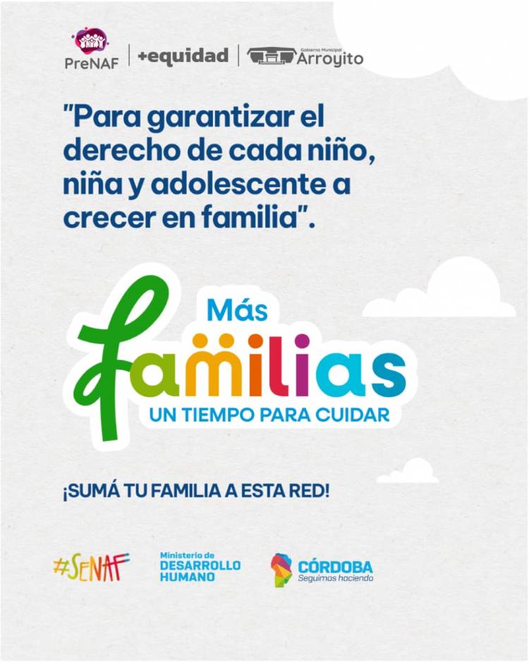 El Municipio invita a sumarse al programa provincial “Más Familias”